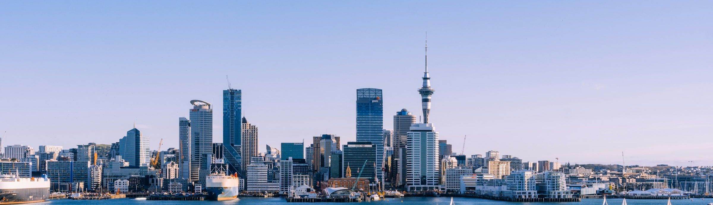 The Auckland skyline across the harbour